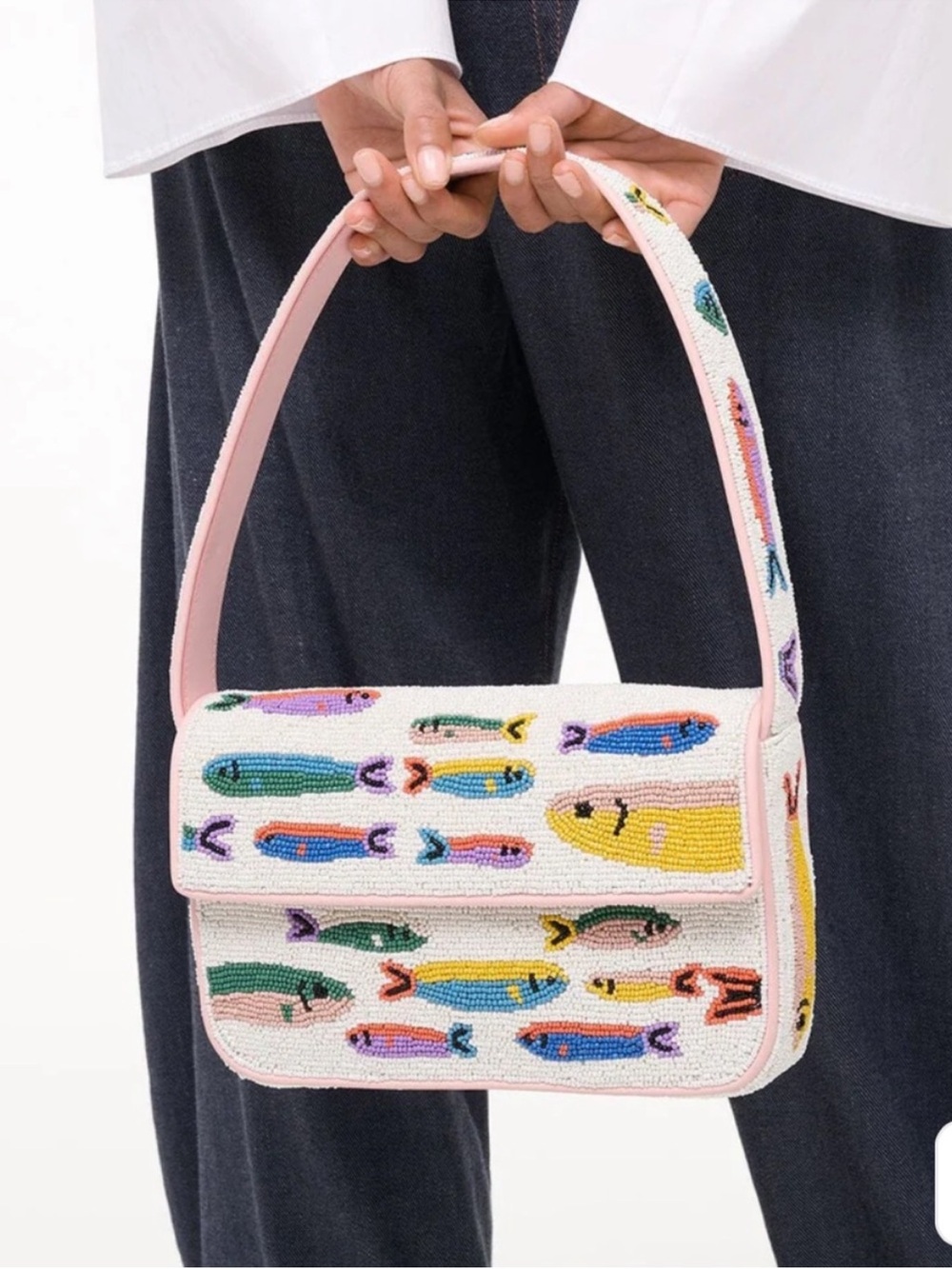 NWT • STAUD pop sardines beaded bag